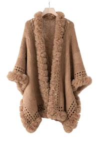 Poncho Capa Lã com Pêlo