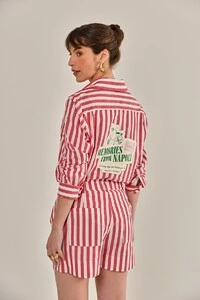 Camisa Lajos Tricoline Vermelha