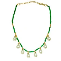 Colar Curto Verde com Gotas