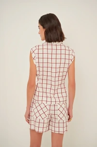 Short Cheers Cambraia Estampa Grid