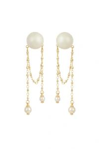 Brinco Animal Exagerado Pérola Dourado