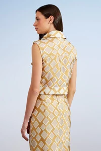 Camisa Cropped Losangos