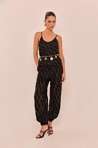 Blusa Peach em Voil Preto