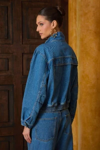 Jaqueta Bolso Cós Elástico