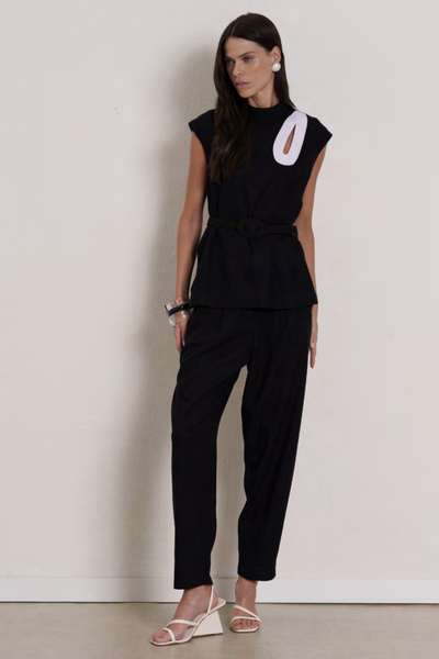 FotoConjunto Blusa Gota e Calça Preto e Branco