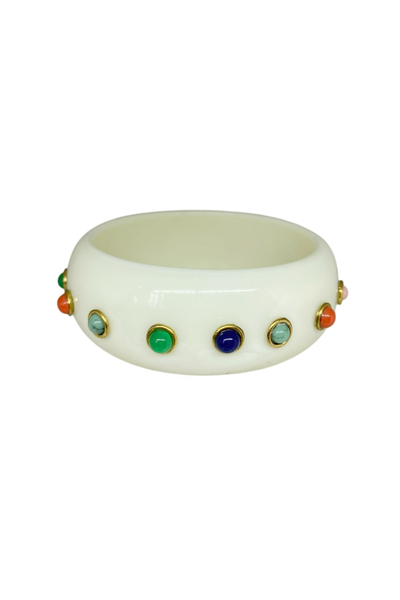 Foto Pulseira Resina com Pedras Coloridas