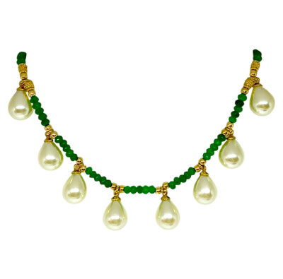 Foto Colar Curto Verde com Gotas