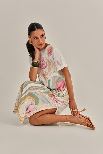 Foto Vestido Hera Crepe Estampado
