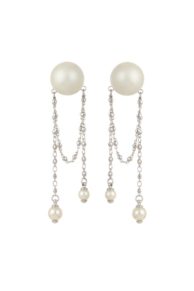 Foto Brinco Animal Exagerado Pérola Prateado