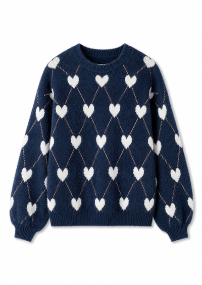 Foto Blusa tricô Argyle Coraçöes