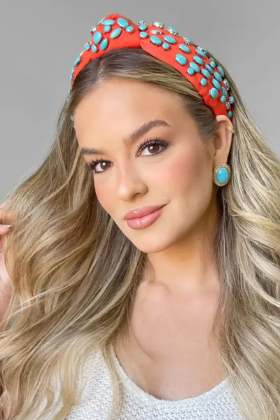 FotoTiara Turbante Coral Resinas Turquesa