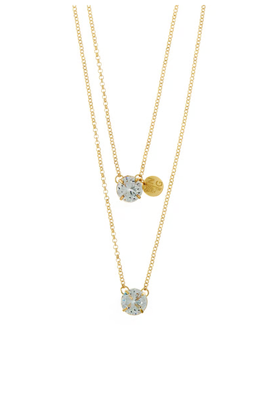 Foto Colar Escapulário Ponto de Zircônia Flora Dourado