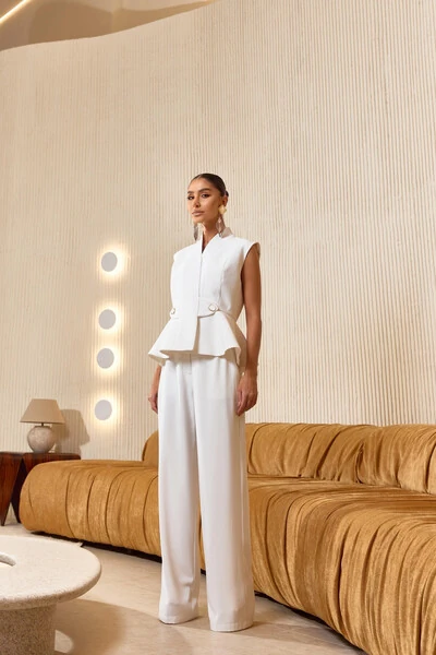 Foto Conjunto Alfaiataria Colete Peblum e Calça