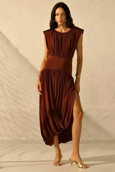 Foto Vestido Jersey Drapeado Pala Cintura