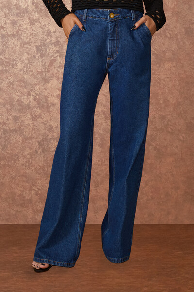 FotoCalça Jeans Bolso Faca Pregas