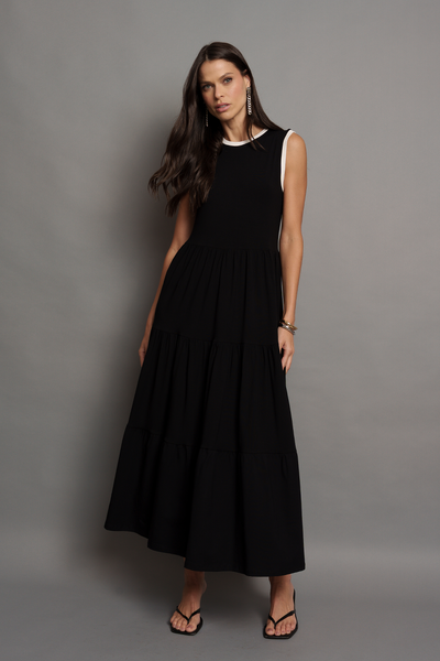 FotoVestido Midi Malha Detalhe PB