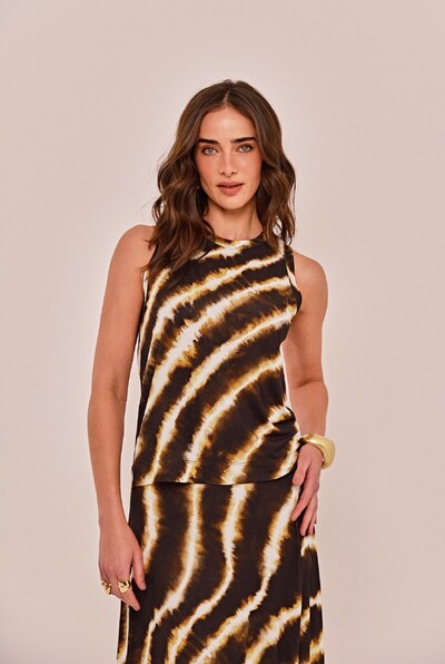 Foto Blusa Tisse Viscose Estampada