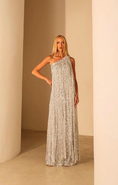 Foto Vestido Um Ombro Só Paetês