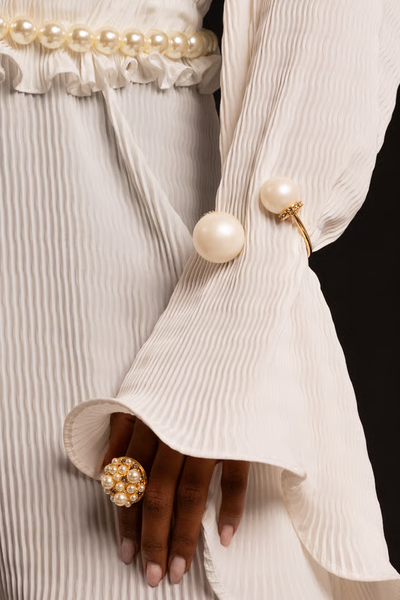 FotoBracelete Duo Exagerado Pérola/Dourado