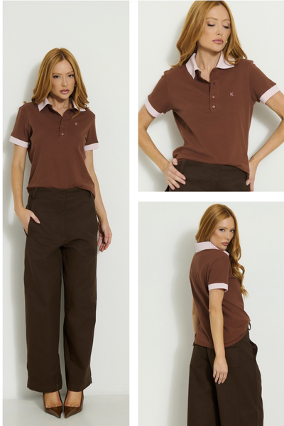 Foto Camisa Polo com Bordado Marrom