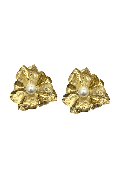 Foto Maxi Brinco Flor 3D Martelada