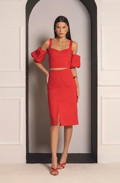 Foto Saia Tourquoise Vermelha