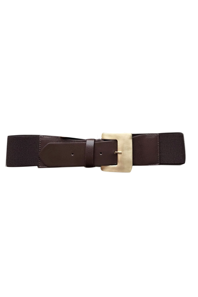 Foto Cinto Couro Elástico Marrom Café