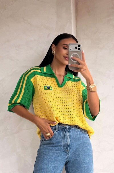FotoBlusa Tricô Polo Brasil