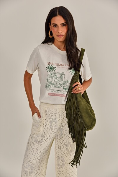 Foto Camiseta Luzia Silk Off White