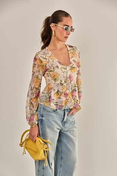 Foto Blusa Garoa Tule Estampado