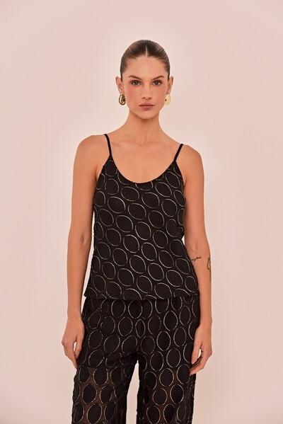 Foto Blusa Peach em Voil Preto