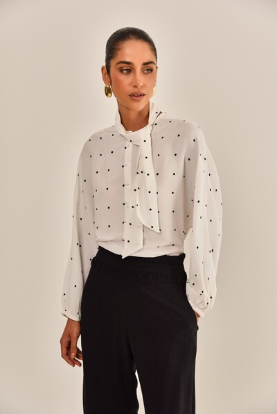 Foto Blusa Barcelona Crepe Poá