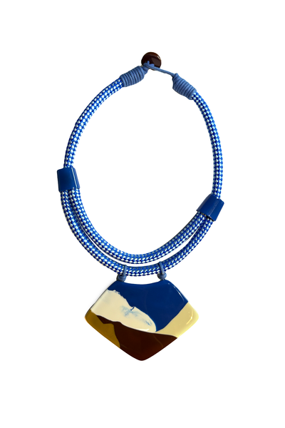 Foto Colar Curto Cordão Pingente Resina