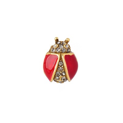 Foto Botton Joaninha Esmaltada Vermelha