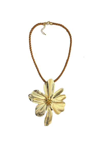 Foto Colar Cordão Pingente Flor