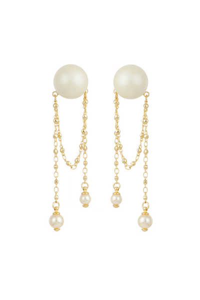 Foto Brinco Animal Exagerado Pérola Dourado