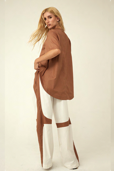 FotoCalça Recortes Bicolor