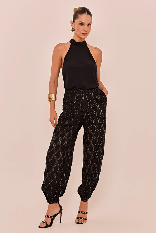 Calça Paula em Voil Preto