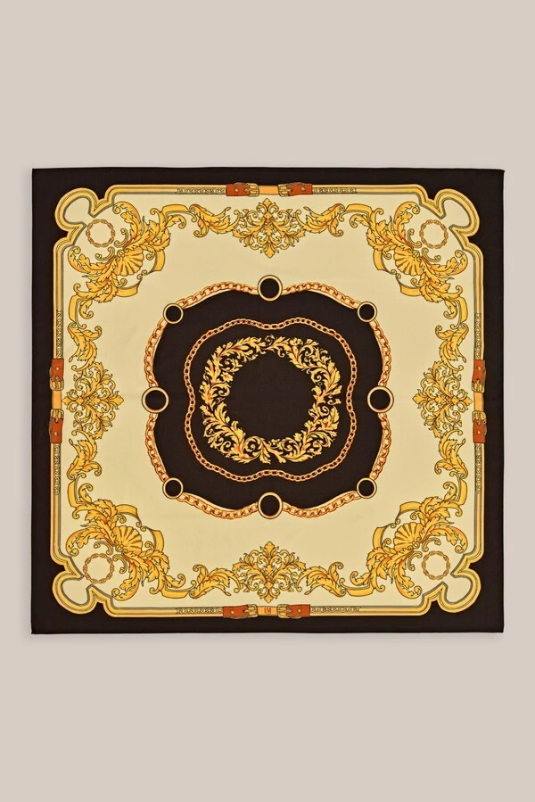 Lenço Essencial Estampado Preto