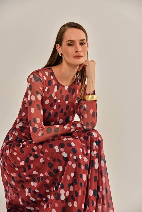 Vestido Diamond Tule Estampado