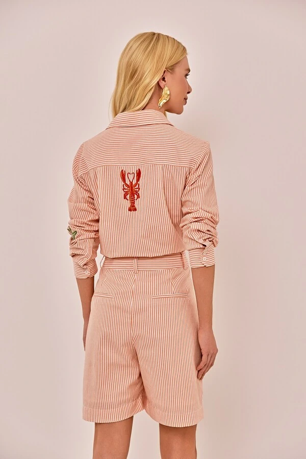 Camisa Paris Listrada com Bordado
