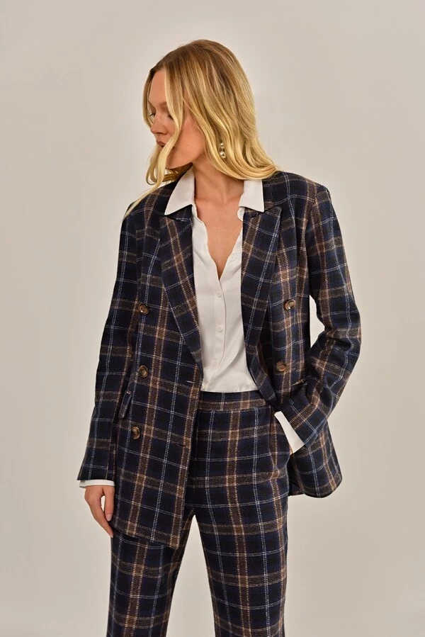 Blazer Claudia Alfaiataria Xadrez