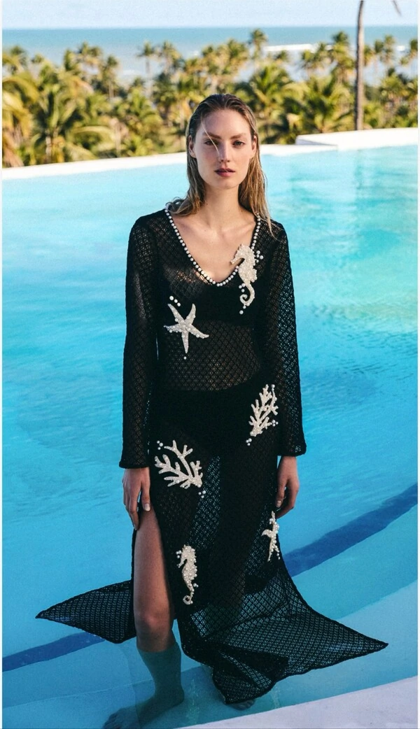 Vestido Tela Fundo do Mar