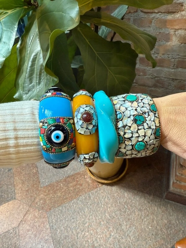 Pulseira Resina Olho Grego Marroquina