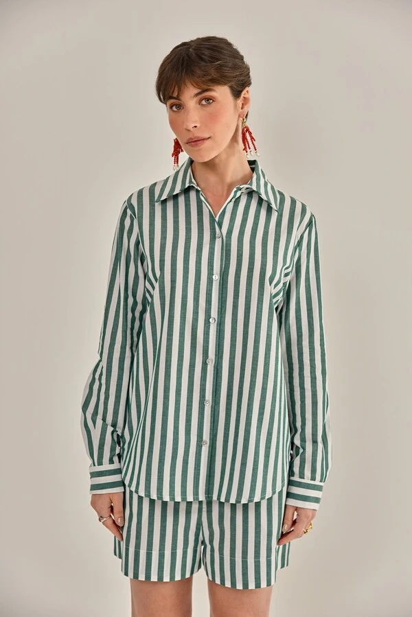 Camisa Lajos Tricoline Verde
