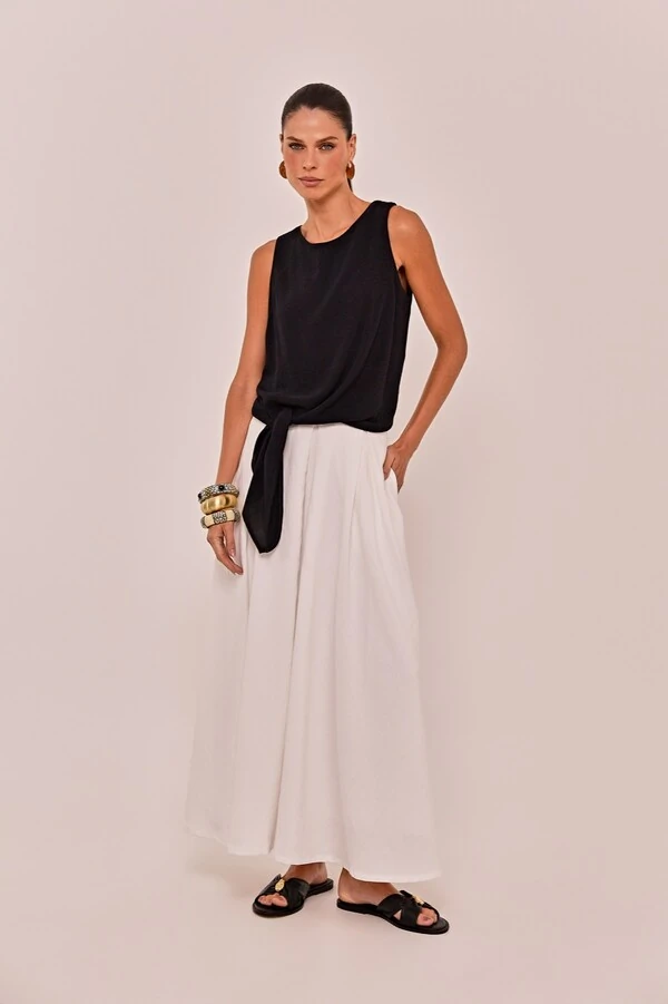 Blusa Rosa Crepe de Viscose