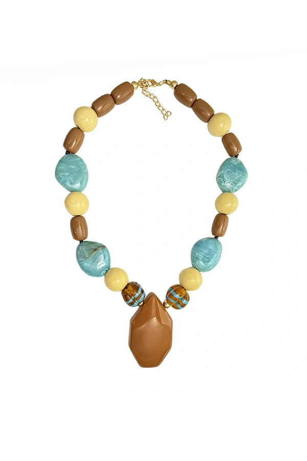 Colar Curto Resinas e Muranos