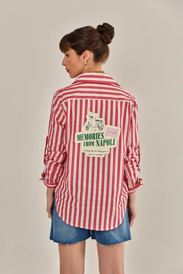 Camisa Lajos Tricoline Vermelha