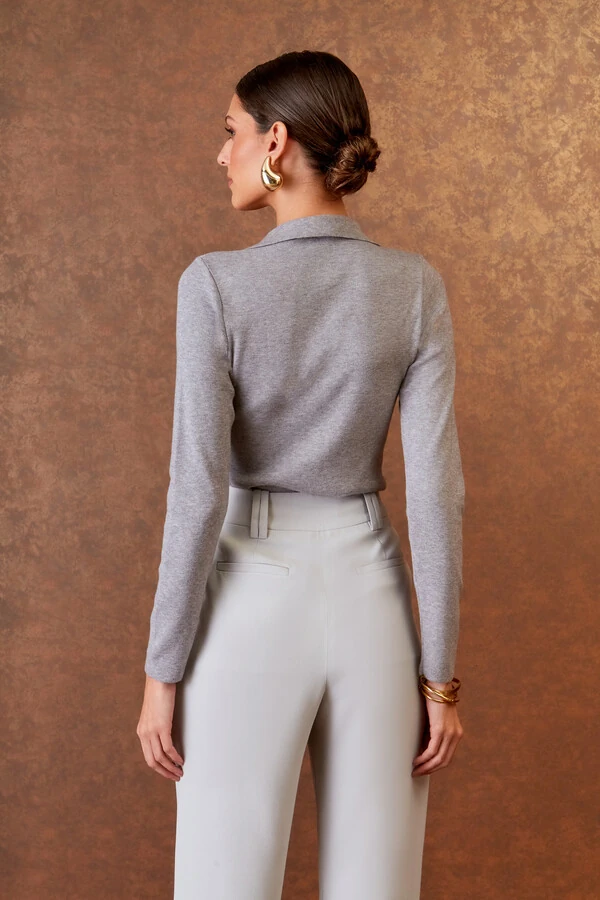 Blusa Polo Tricot Botões