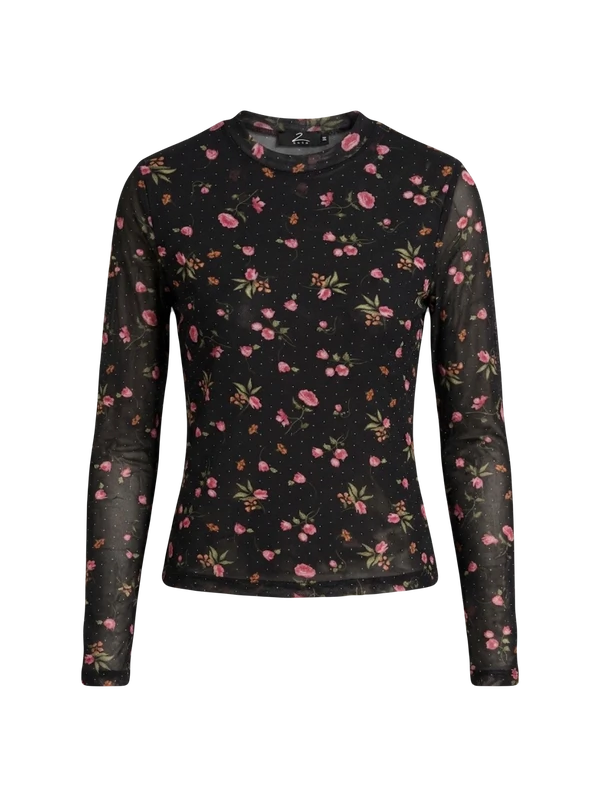 Blusa Tule Estampado Mini Flores